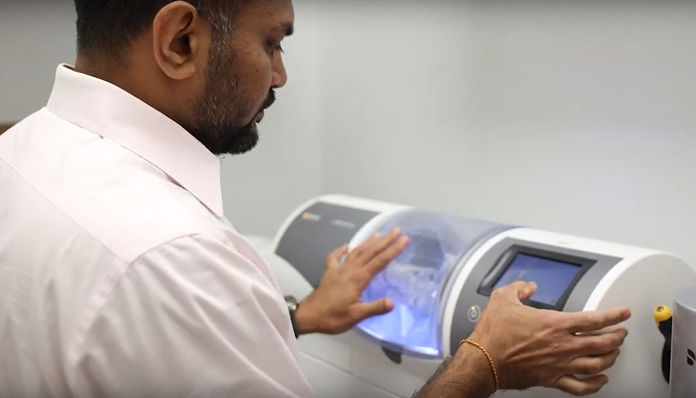 Alpharetta dentist talking to a dental patient