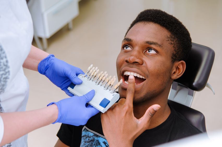 A man getting cosmetic dentistry